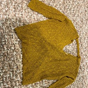 Mustard knit, back knot, sweater